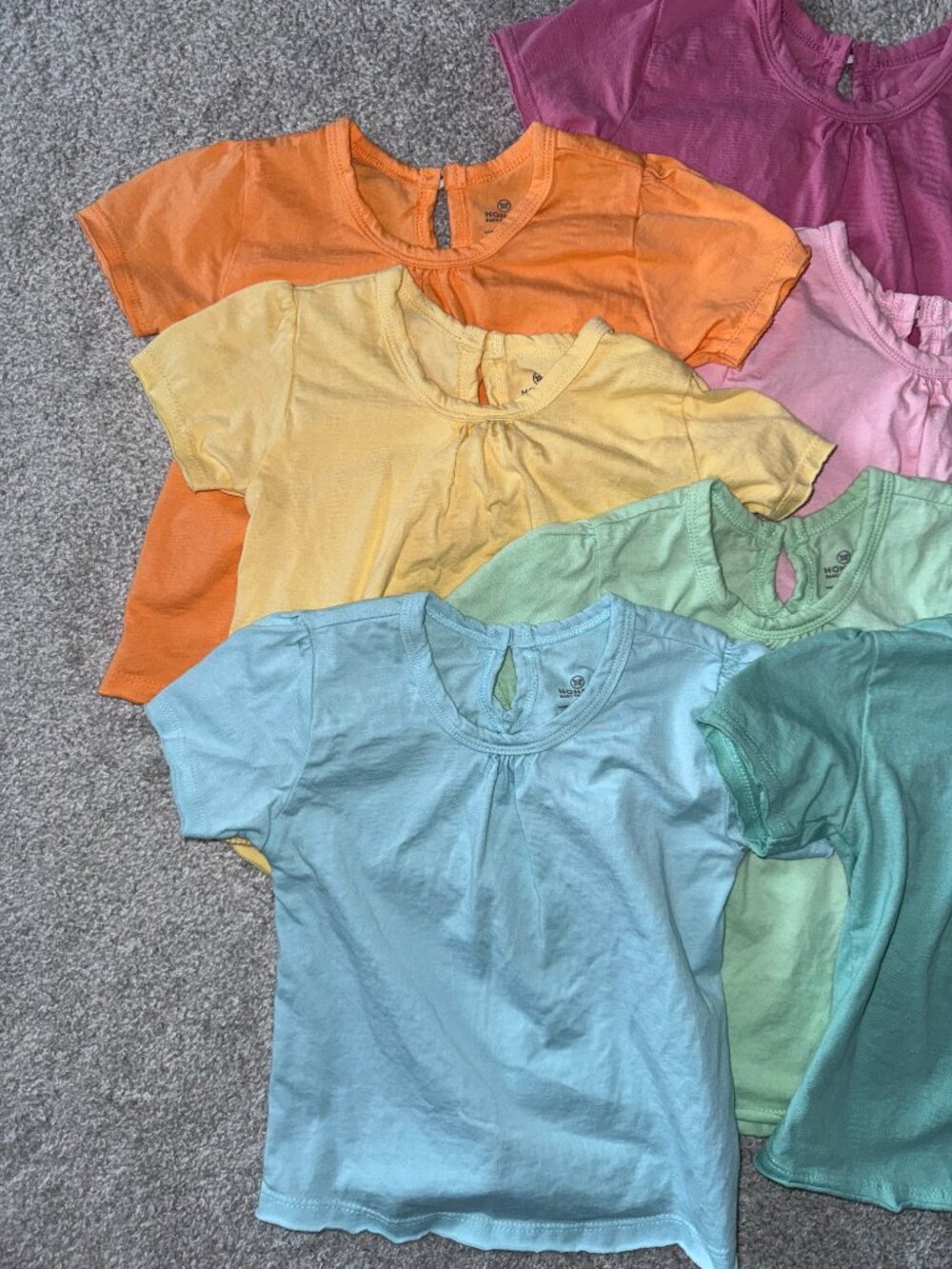 Girls 3T HonestBaby 100% Organic Cotton Toddler 10-Pack Puff Sleeve T-Shirts - Picture 6 of 11